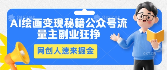 AI绘画变现秘籍：公众号流量主副业狂挣，网创人速来掘金-白菜码