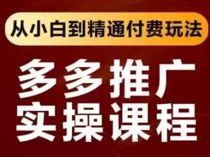 拼多多推广实操课程，从小白到精通付费玩法-白菜码
