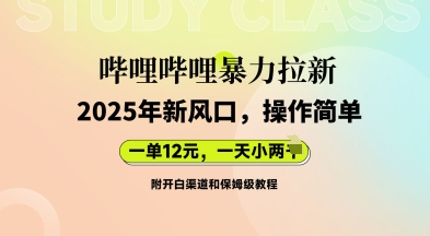 哔哩哔哩暴力拉新：2025年新风口，一单12元，一天数张(附开白渠道和保姆级教程)-白菜码